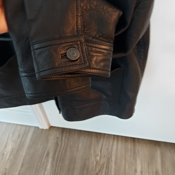 madewell washed leather chore jacket